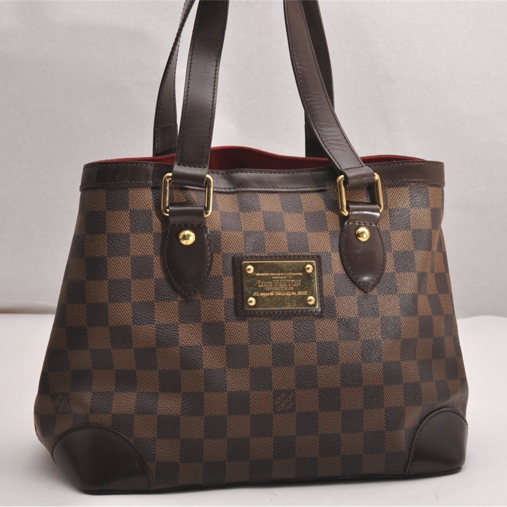 preowned authenticated Louis Vuitton Damier Hampsted Tote Bag